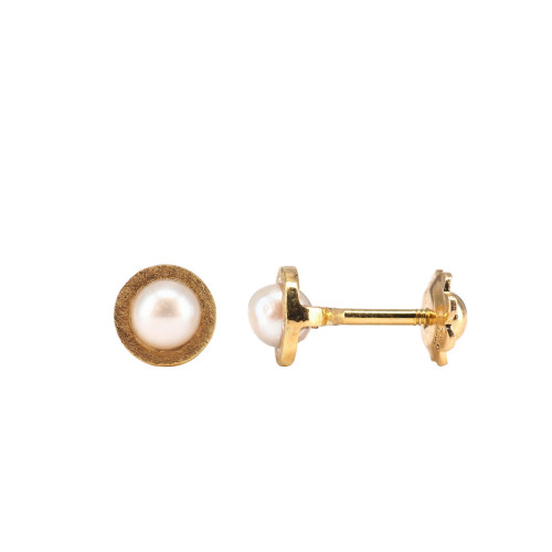 Pendientes bb Orbites Oro 18kt y 2 perlas de 3,2 mm