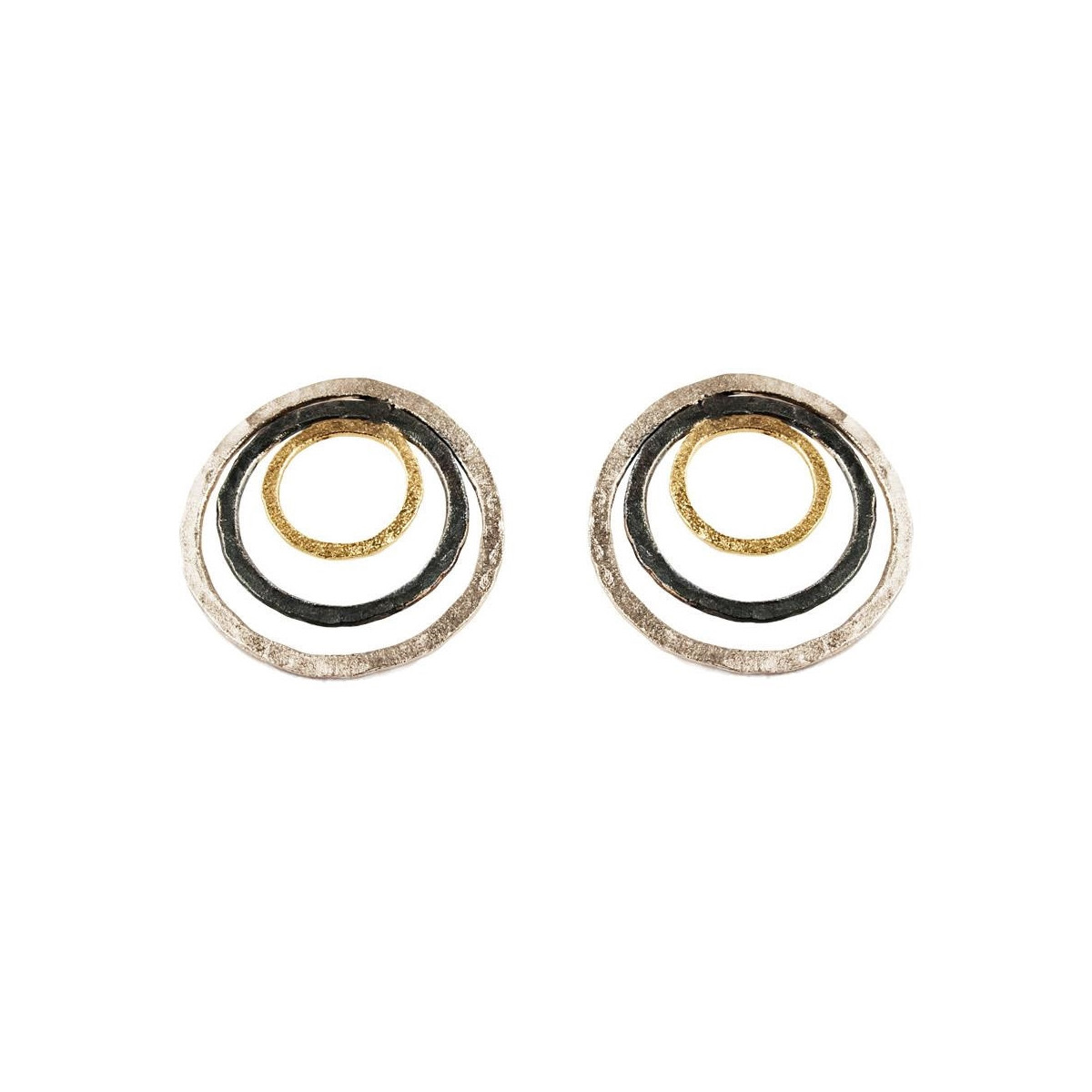 Pendientes Psicodelia Oro 18kt y Plata de 925