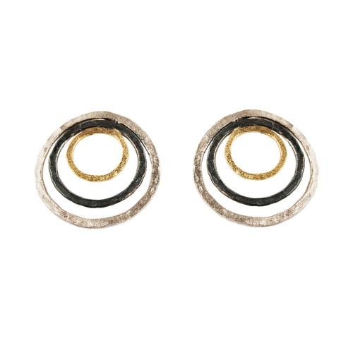 Pendientes Psicodelia Oro 18kt y Plata de 925