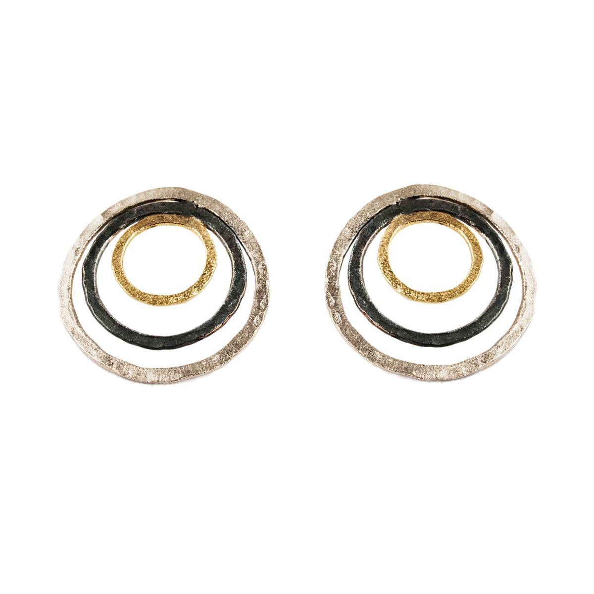 Pendientes Psicodelia Oro 18kt y Plata de 925