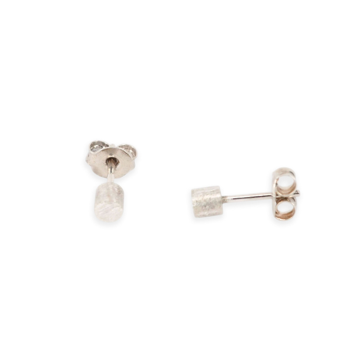 Pendientes Basic Plata cilindro 4mm