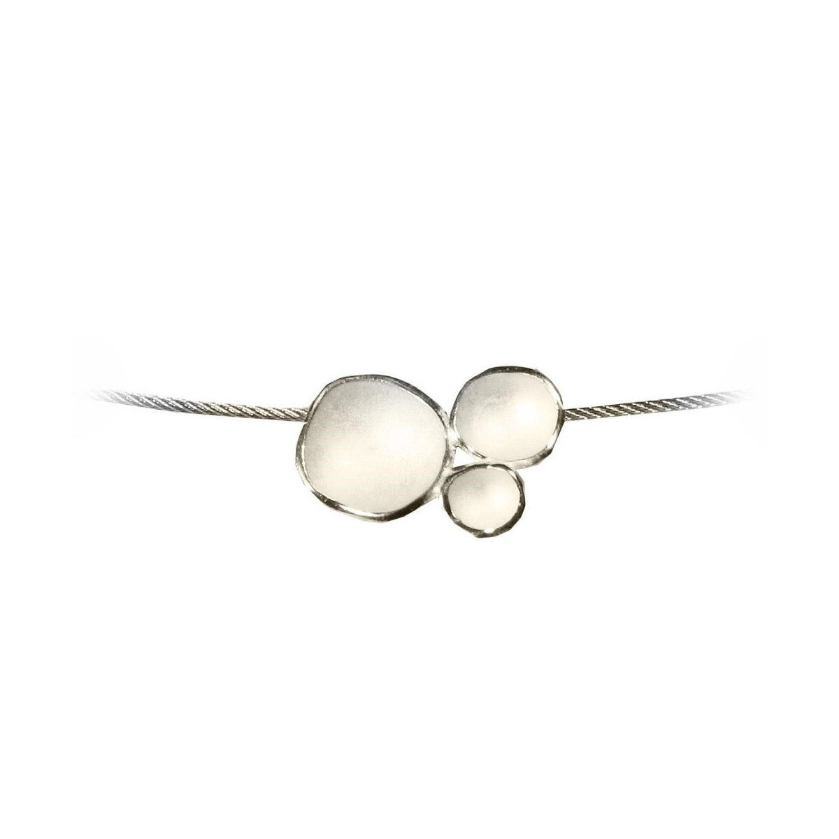 Penjoll 3 peces Or Blanc de 18Kt