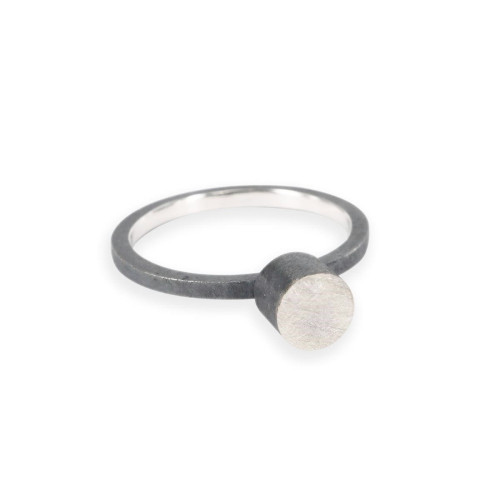 Anillo BÀSICS cilindro doble plata