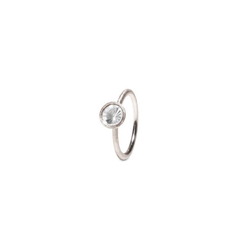 Anillo Icónica, Plata de 925 y cuarzo cristal 6 mm