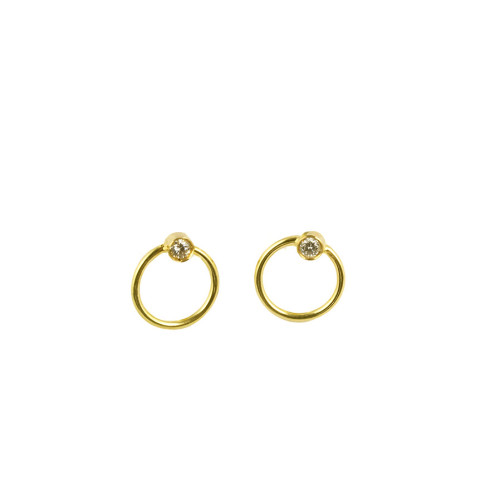 Pendientes Sombras Mínimos Oro de 18kt 2 diamante G/VS 0,033ct. G/VS