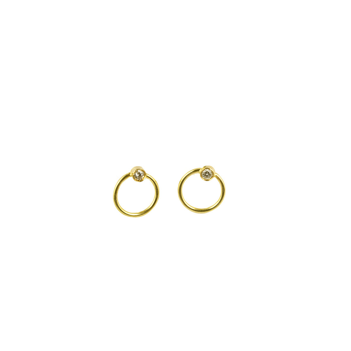 Pendientes Sombras Mínimos Oro de 18kt 2 diamante G/VS 0,033ct. G/VS