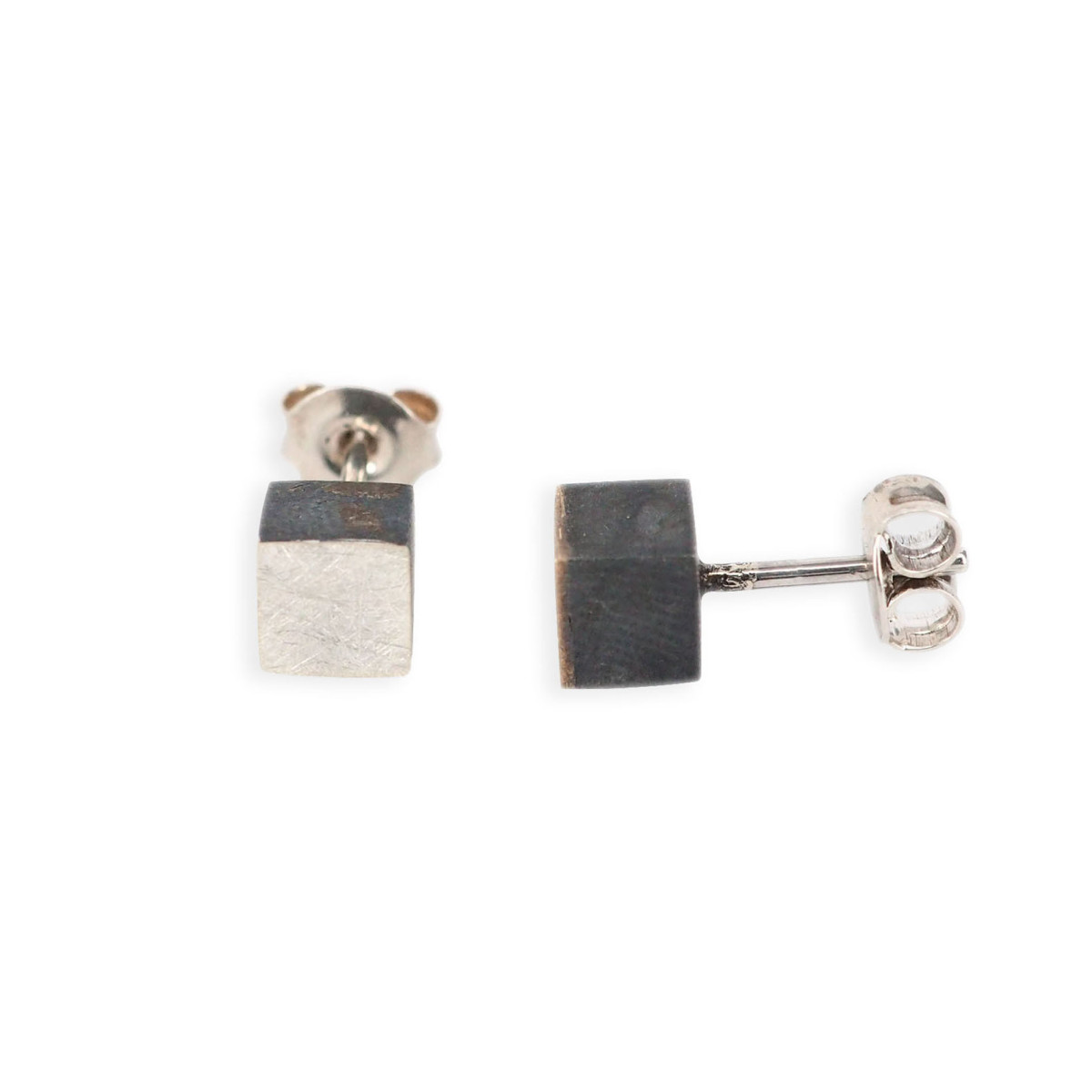 Pendientes Basic Plata cubo 6mm