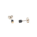 Pendientes Basic Plata y Oro cubo 3mm