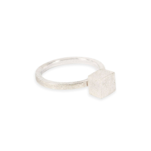 Anillo Basic cubo Plata