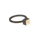 Anillo Basic cubo Plata y Oro brill de 1,5mm 0,015ct