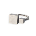 Anillo Basic cubo doble Plata